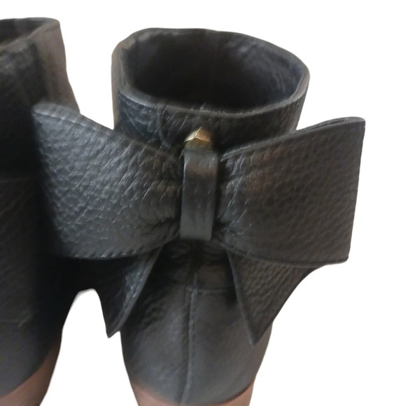 Kate Spade Black Leather Booties with Bows size 7.5 - Picture 9 of 11